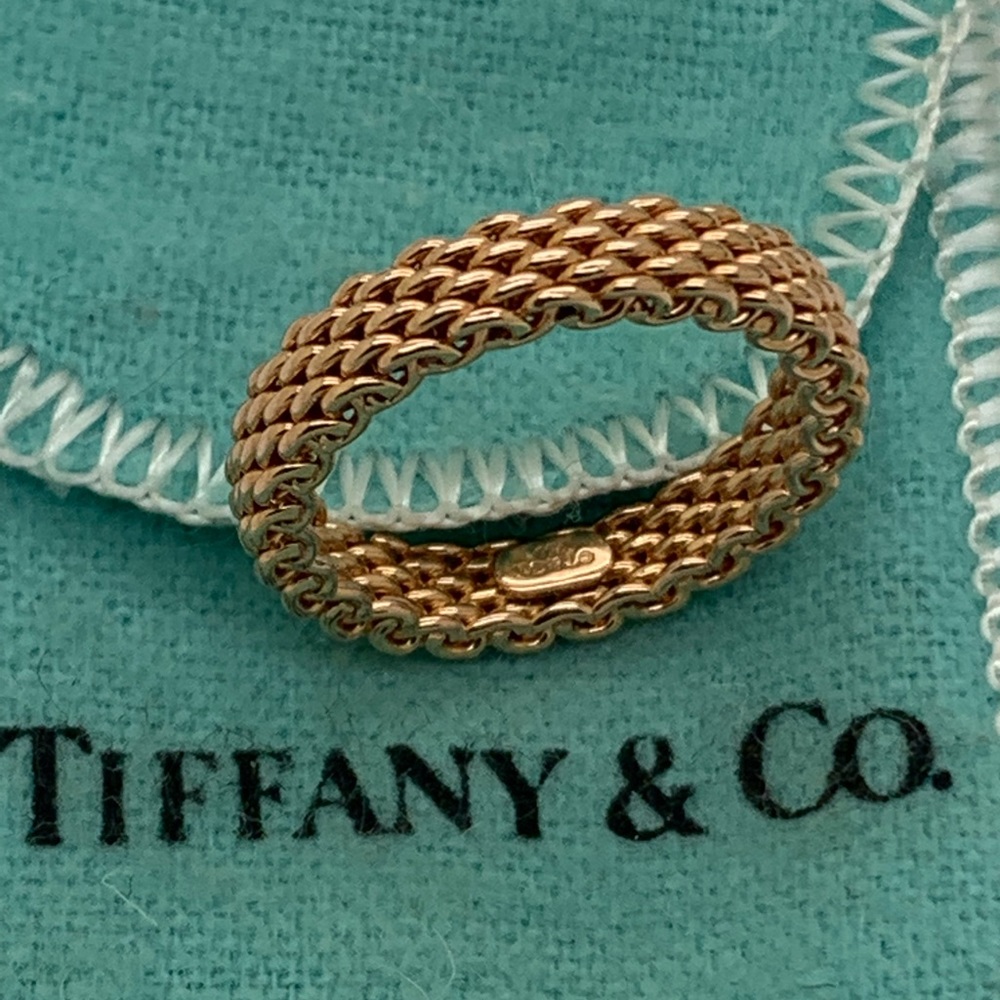 Tiffany&co 18 Kt Somerset Mesh Ring Size 5